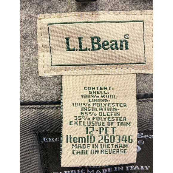 L.L. Bean Gray Wool Button Up Coat Women's Size 12-Pet - Bellandi - Picture 5 of 5